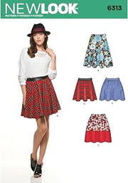 Simplicity New Look Pattern 6313 Misses Set of Skirts in Three Lengths Sizes 4-6-8-10-12-14-16