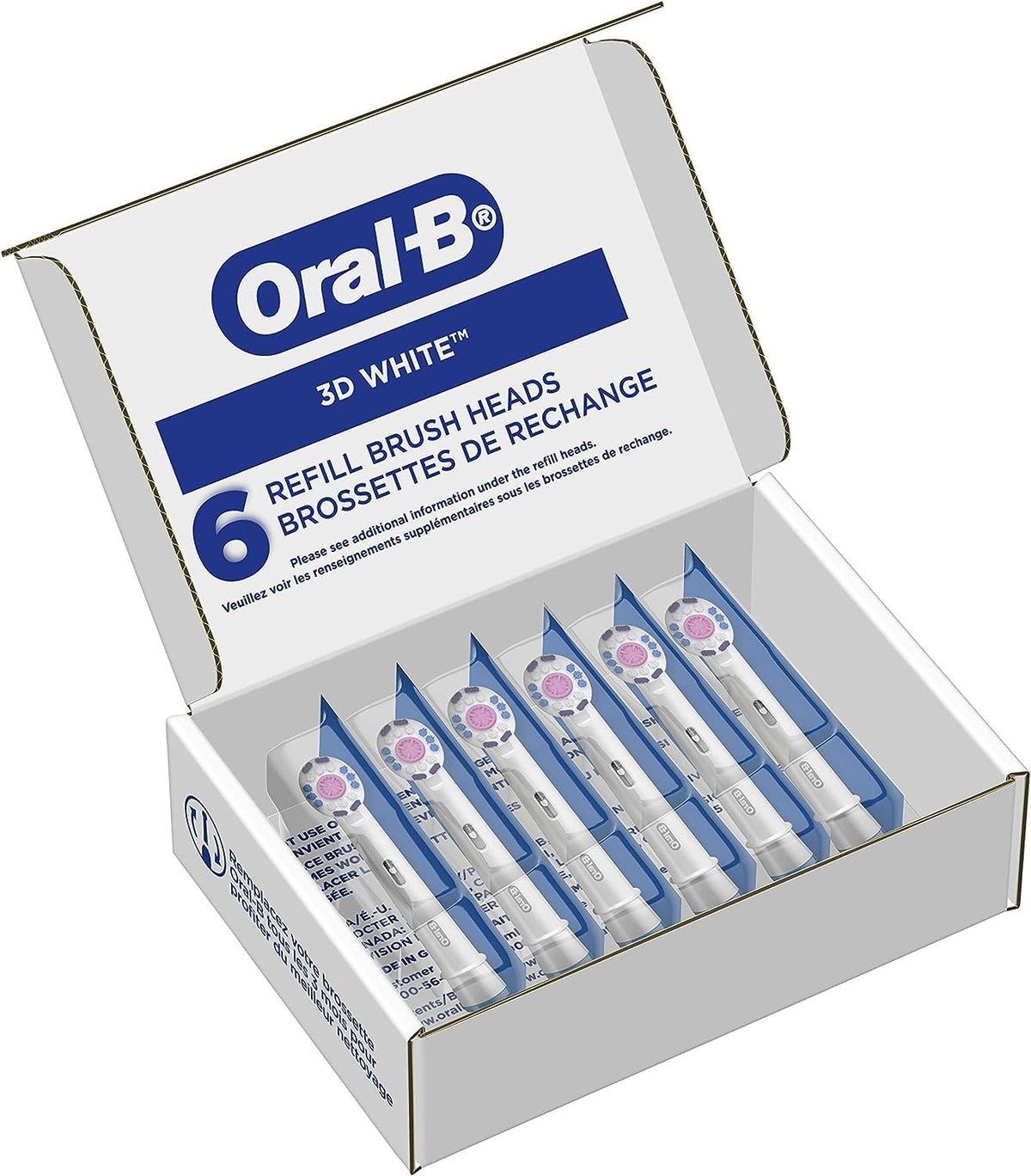 Oral-B White / 1 Count (Pack of 6) / 1 Toothbrush Replacement Heads