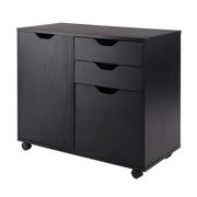 Winsome Black / 4 Doors, 12 Drawers, File Drawer / Transitional Home Office Cabinets