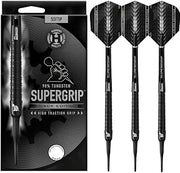 Harrows SUPERGRIP Black Edition 90% Tungsten Soft Tip Darts Set. Available in 16g, 18g, 20g - Includes Supergrip Shafts & Supergrip Flights