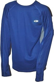 Champion Men's Training L/s Shirt with Wicking & Ventilation Blue/Gray (Small)