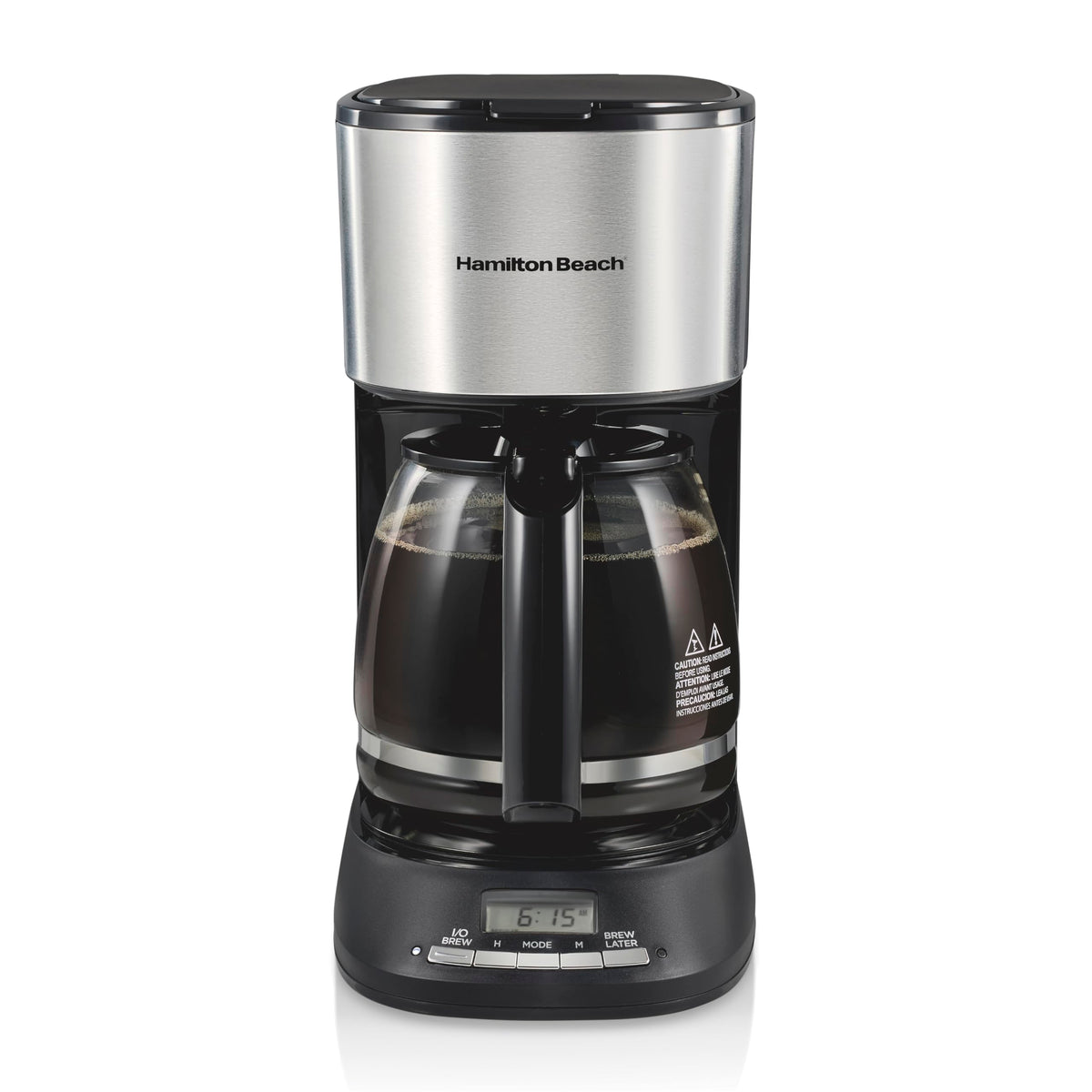 12 Cup Programmable Drip Coffee Maker With 3 Brew Strengths by Hamilton Beach – 12 Cups, 60.0 fluid_ounces, te Glass, Matte Black, Model 46280J