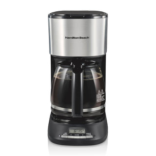 12 Cup Programmable Drip Coffee Maker With 3 Brew Strengths by Hamilton Beach – 12 Cups, 60.0 fluid_ounces, te Glass, Matte Black, Model 46280J