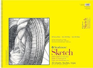 Strathmore 300 Series Sketch Pad, 18x24 inch, 30 Sheets, Side Wire - Artist Sketchbook for Drawing, Illustration, Art Class Students