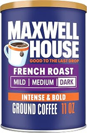 MAXWELL HOUSE French Roast Ground Coffee (11oz Jars, Pack of 3)