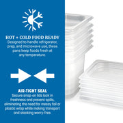 Modpans 1/6 Food Pan and Lid for Kitchens and Restaurants by San Jamar – 2 Quart, 1.9 liters, Polypropylene, White, Model MP16
