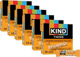 KIND Thins Snack Bars, Caramel Almond & Sea Salt, Gluten Free, Low Calorie, Healthy Snacks, 4g Sugar, 60 Count
