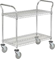Global Industrial Wire Utility Cart, 2 Shelves, 800 Lb. Capacity, 48" L x 24" W x 38" H