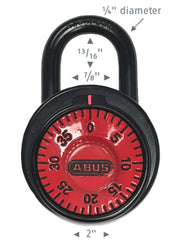 78 by 50 Red Dial Combination Padlock by ABUS – Alloy Steel, Red, Model 78812
