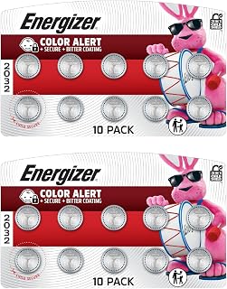 Energizer 2032 Batteries, 3V Lithium Coin Batteries with 3-in-1 Child Shield, 10 Count (Pack of 2)