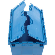 Distribution Container with HINGED LID by Monoflo – 21.9x15.3x9.7 inches, Plastic, Blue, Model 257808BL