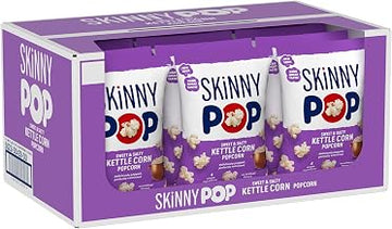 SkinnyPop Popcorn, Sweet & Salty Kettle, Whole Grain, Dairy-Free Snack, 5.3oz Bags (12ct)