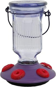 Perky-Pet 9101-2 Lavender Field Top-Fill Glass Hummingbird Feeder Purple 16 oz Capacity