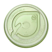 Compostable 96-Series Cold Cup Lids by Vegware – PLA, Green, Pack of 1000, Model VW-FLCCGN