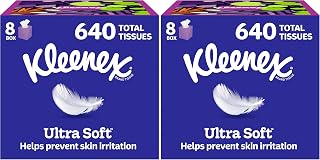 Kleenex Ultra Soft Facial Tissues, Cube Boxes,80 Tissues per Box,3-Ply,Packaging May Vary,(Pack of 16)