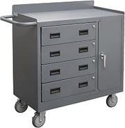 Durham 2211A-LU-95 Mobile Cabinet with 4 Drawer Lockable Storage Compartment, 36" Wide, 1200 lb Capacity