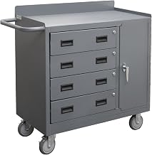 Durham 2211A-LU-95 Mobile Cabinet with 4 Drawer Lockable Storage Compartment, 36" Wide, 1200 lb Capacity