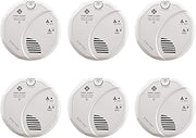 First Alert BRK SC7010B-6 Hardwired Smoke and Carbon Monoxide (CO) Detector with Battery Backup, 6-Pack,White