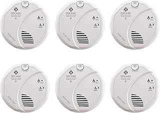 First Alert BRK SC7010B-6 Hardwired Smoke and Carbon Monoxide (CO) Detector with Battery Backup, 6-Pack,White