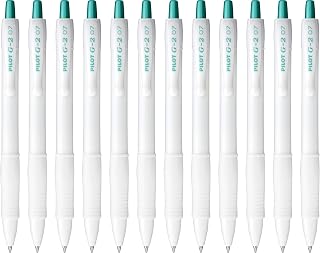 PILOT G2 Edge White Premium Gel Roller Pens, Fine Point 0.7 mm, Metallic Green Ink, Dozen