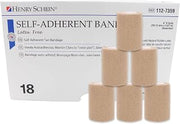 Henry Schein Self-Adherent Bandage Wrap, 4" x 5 Yds, Tan, Latex Free, 18 Ct