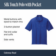 Unisex Silk Touch Polo Dark Green by Port Authority – Large, Silk, Dark Green, Model SNM-241074