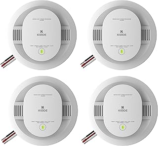 Kidde Hardwired Smoke & Carbon Monoxide Detector, AA Battery Backup, Voice Alerts, Interconnectable, LED Warning Light Indicators, 4 Pack