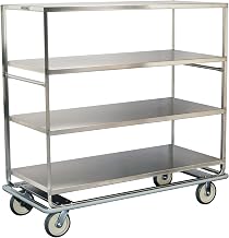 594 Queen Mary Banquet Cart, Stainless Steel, 4 Shelves, 1000 lb. Capacity (Fully Assembled)