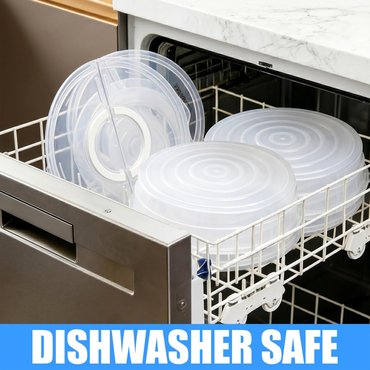 Lawei Pie Carrier Set, 12 Inch with Lid and Handle, Clear 3 Pack