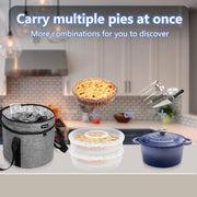 Arineng Pie Carrier Set with Insulated Bag, Holds 3 Pies or Pizza, Grey