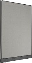 Global Industrial Office Partition Panel, 48.25 Inch W x 64 Inch H, Gray, Non-Electric, with Raceway, 1 Piece, Fabric Option