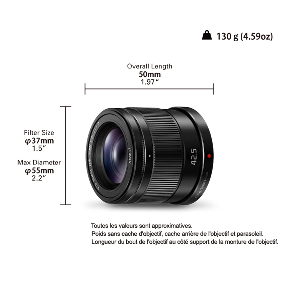 Panasonic Single / Black / 1 Camcorder Lenses