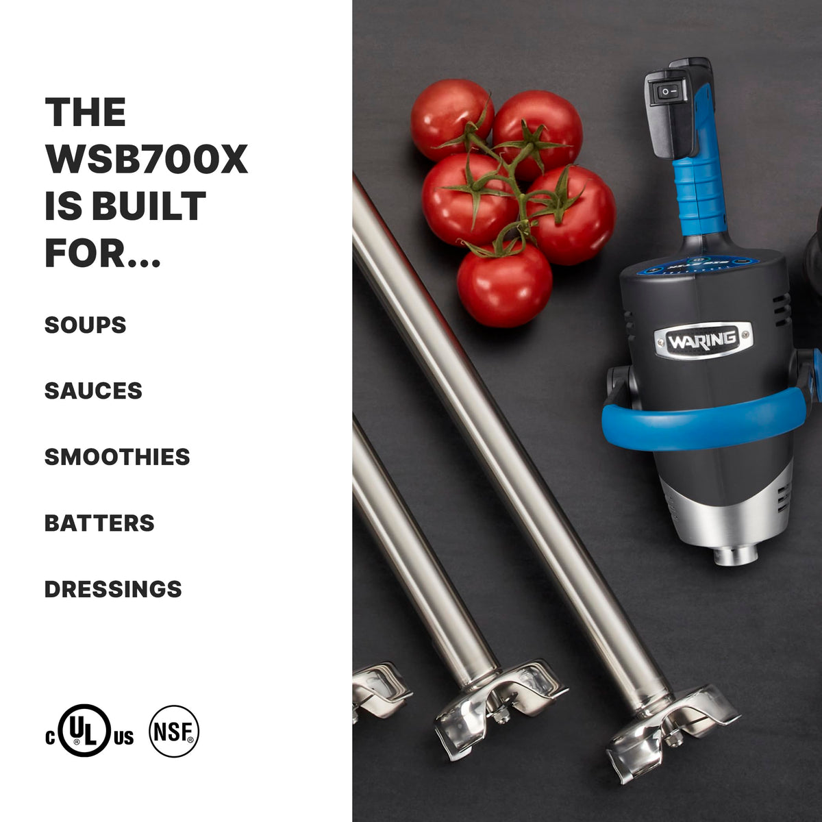 Waring 21" / Stainless Steel / WSB700X New 21” Shaft Hand Blenders