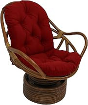 Blazing Needles Solid Outdoor Spun Polyester Swivel Rocker Cushion, 48" x 24", Paprika