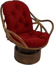 Blazing Needles Solid Outdoor Spun Polyester Swivel Rocker Cushion, 48" x 24", Paprika