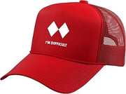 I'm Difficult Double Black Diamond Ski Snowboard Trucker Hat with Adjustable Mesh Back