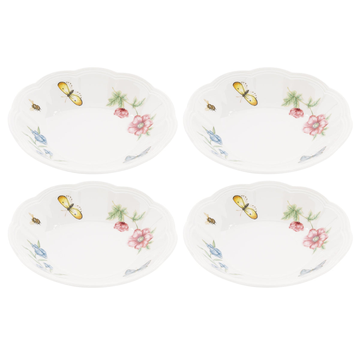 Butterfly Meadow Fruit Bowls by Lenox – 3.10 LB, 11 ounces, Porcelain, Multicolor, Model 792564
