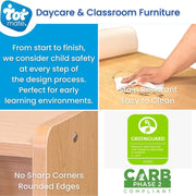 46" Wood Composite School Age Compartment Storage in Maple by Tot Mate – 30.08"H x 46"W x 14.8"D, Wood, Maple, Model TM2206R.0577