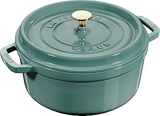 STAUB 2.2 l cast iron round Cocotte, eucalyptus