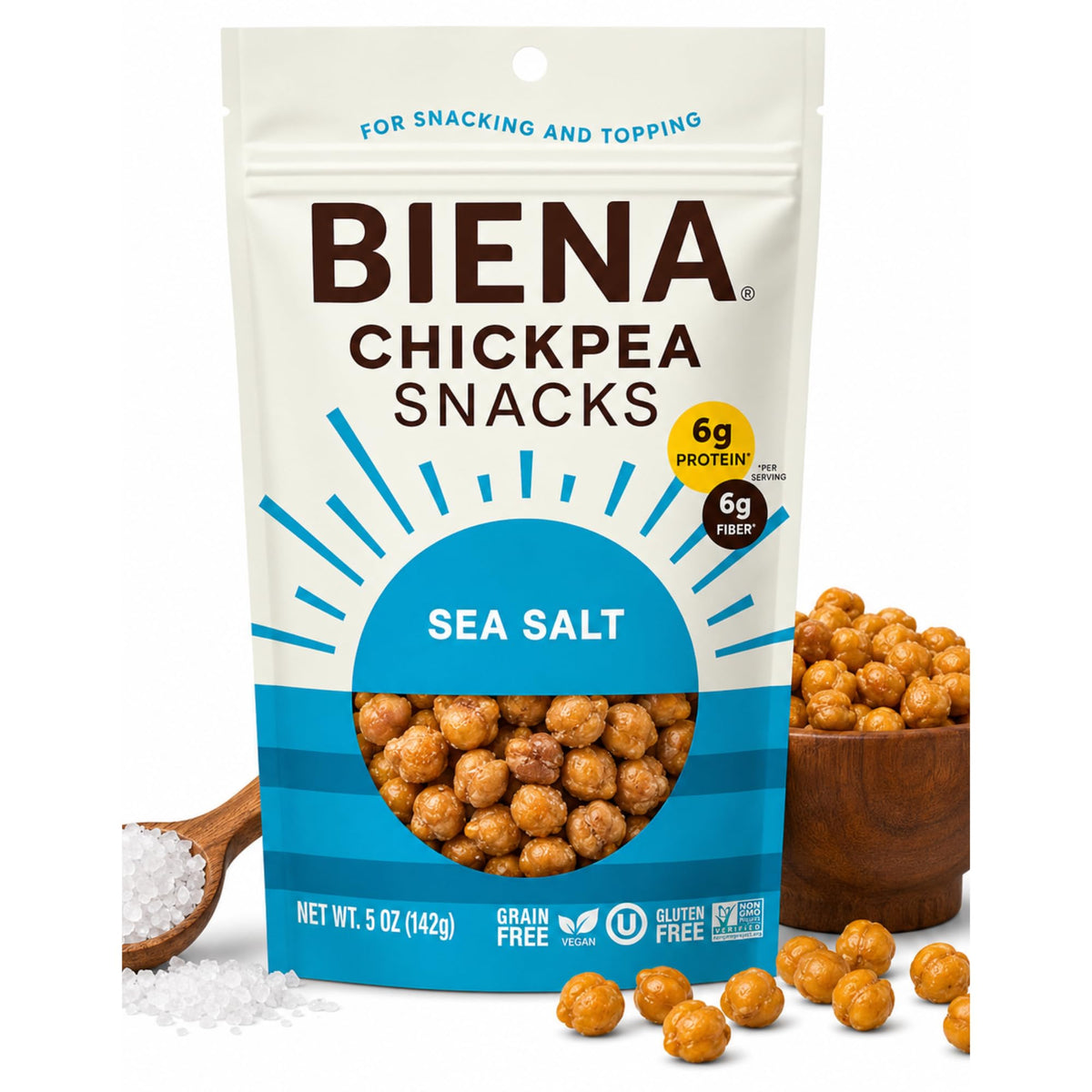 BIENA Salted / 5 Ounce (Pack of 1) / No Color Puffed Snacks