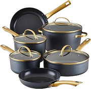 Farberware Forged Induction Ceramic Nonstick Cookware Set, 12 Piece, Black