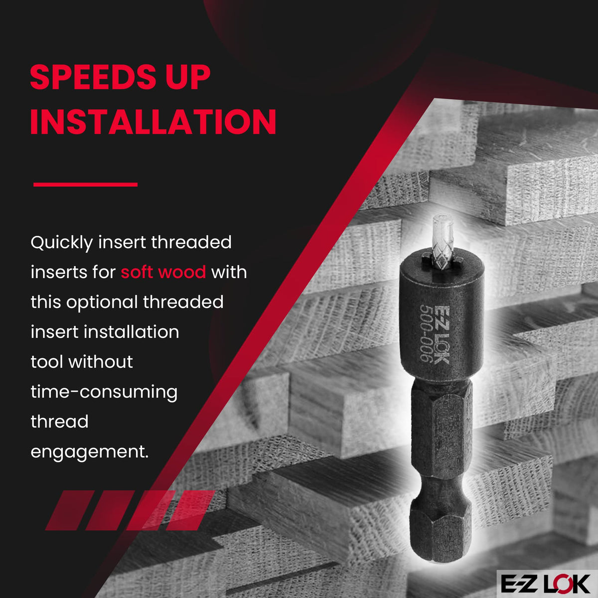 E-Z LOK 500-006 / Black / 1 Externally Threaded Inserts