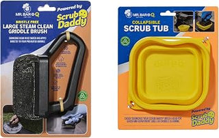 Mr. Bar-B-Q Bristle Free Griddle Brush Plus Scrub Tub Bundle | Powered by Scrub Daddy