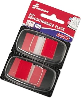 AbilityOne NSN3152019 - Self-Stick Repositionable Flags - Red