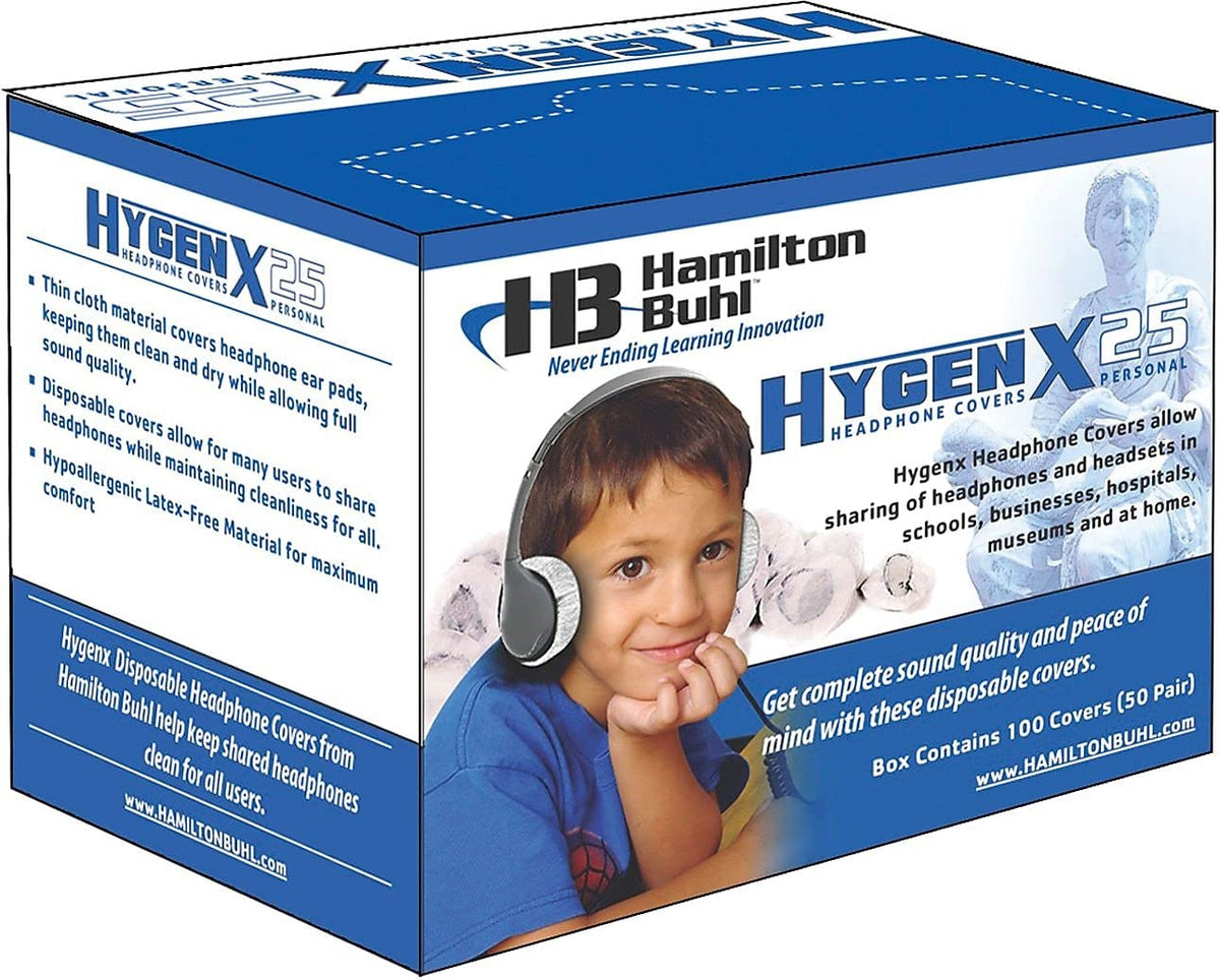 Sanitary Ear Cushion Covers by HamiltonBuhl – 50 Pairs (Small), Polyester, White, Model HygenX25