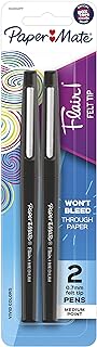 Paper Mate Flair Felt Tip Pens, Medium Point (0.7mm), Black, 2 Count