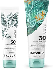 Badger SPF 30 Mineral Daily Face Sunscreen and SPF 30 Mineral Daily Body Sunscreen