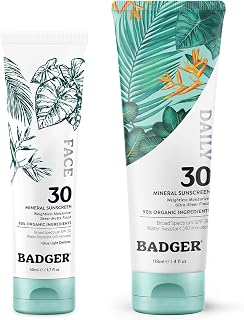 Badger SPF 30 Mineral Daily Face Sunscreen and SPF 30 Mineral Daily Body Sunscreen