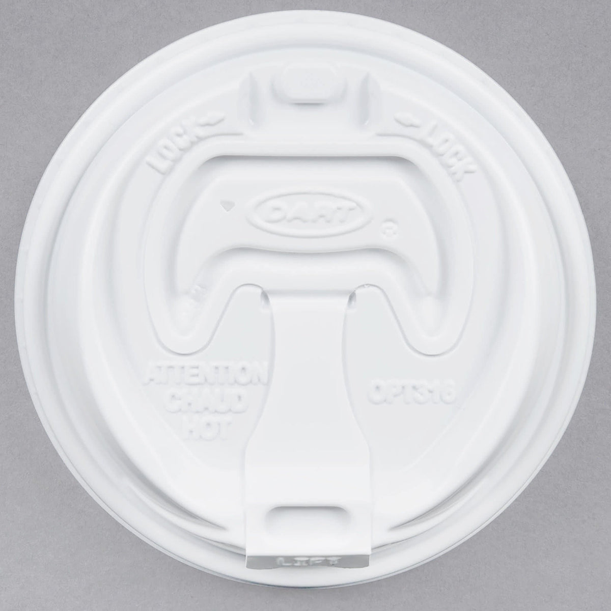 Dart Solo OPT316 White Optima Lid with Reclosable Tab - 1000/Case