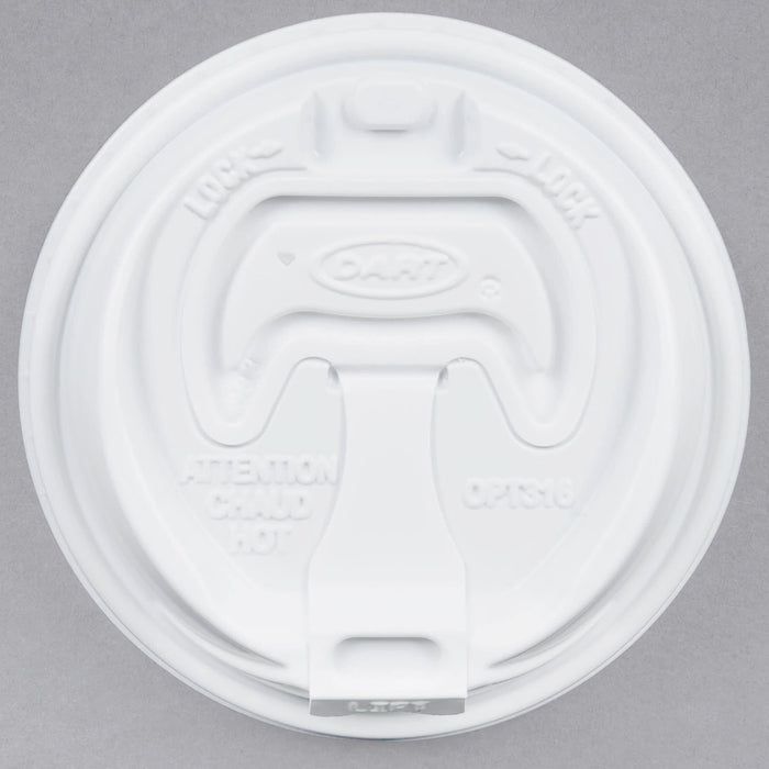 Dart Solo OPT316 White Optima Lid with Reclosable Tab - 1000/Case